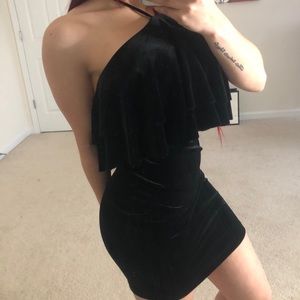 Sexy Mini dress suede material